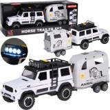 JOKO Terénne Auto Off-road so svetlom a zvukom + príves na prepravu koní + figúrka Koňa