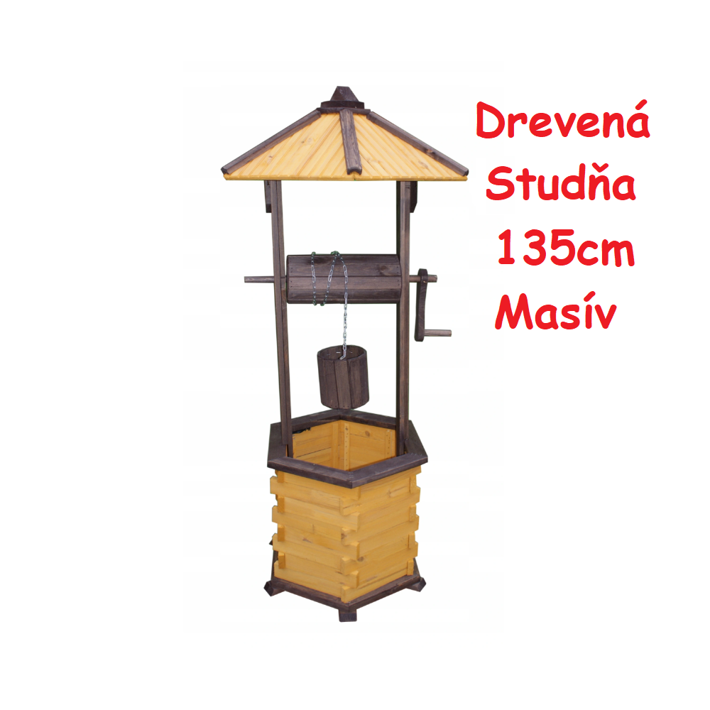 MKSTOR Drevená studňa do záhrady dekoračná 135cm, masív ST22