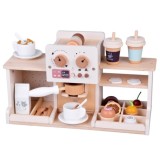 JOKO Detská Drevená Kaviareň, Cukráreň s Kávovarom, Pokladňou + zákusky, cupcakes, muffiny