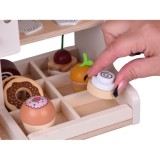 JOKO Detská Drevená Kaviareň, Cukráreň s Kávovarom, Pokladňou + zákusky, cupcakes, muffiny