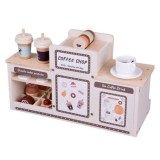 JOKO Detská Drevená Kaviareň, Cukráreň s Kávovarom, Pokladňou + zákusky, cupcakes, muffiny