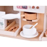 JOKO Detská Drevená Kaviareň, Cukráreň s Kávovarom, Pokladňou + zákusky, cupcakes, muffiny