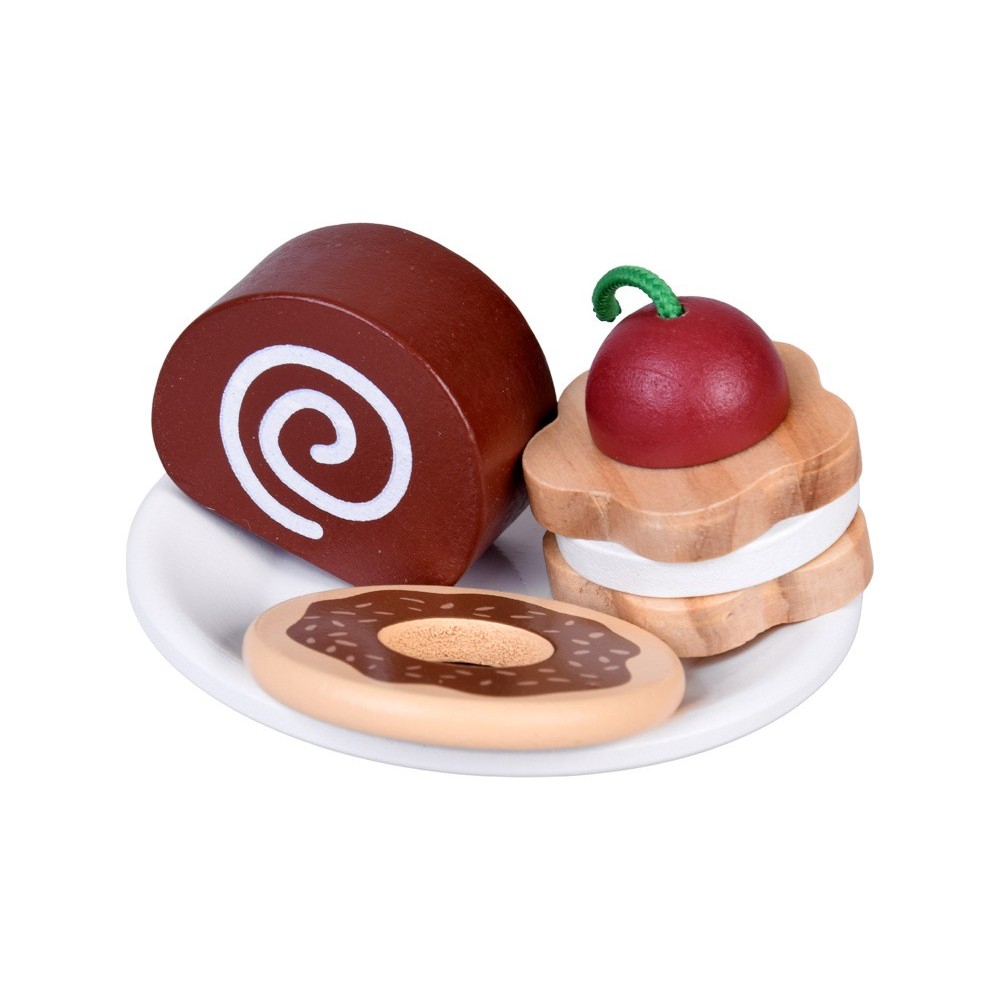 JOKO Detská Drevená Kaviareň, Cukráreň s Kávovarom, Pokladňou + zákusky, cupcakes, muffiny