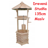 MKSTOR Drevená studňa do záhrady dekoračná 135cm, masív, natural ST23