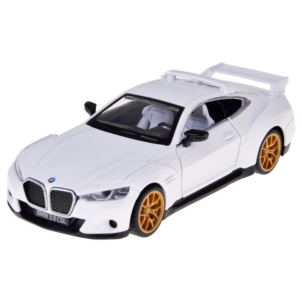 JOKO Kovový Model Auto BMW 3.0 CSL s otváracími dverami, so svetlom a zvukom, biele
