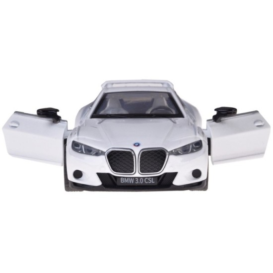 JOKO Kovový Model Auto BMW 3.0 CSL s otváracími dverami, so svetlom a zvukom, biele