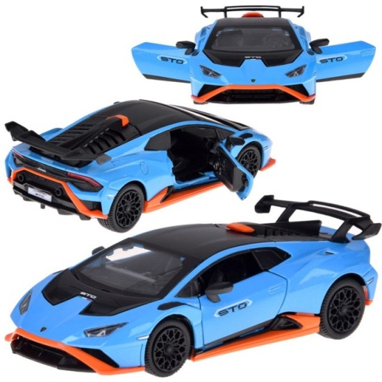 JOKO Kovové Auto Lamborghini Huracan STO so svetlom a zvukom 1:32, na batérie, modré
