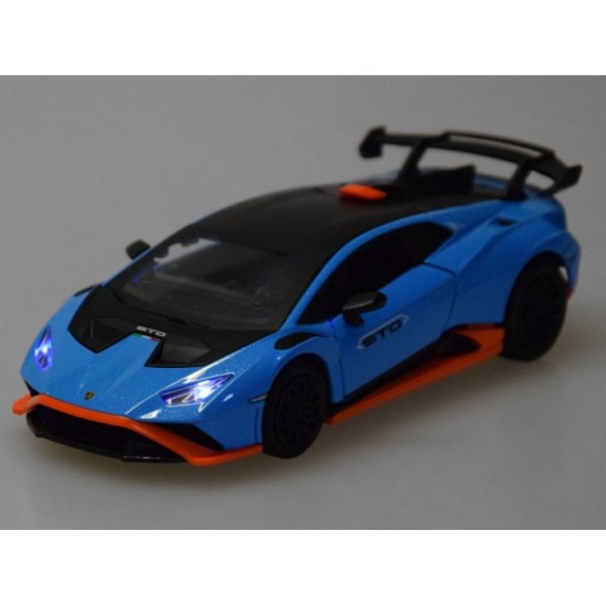 JOKO Kovové Auto Lamborghini Huracan STO so svetlom a zvukom 1:32, na batérie, modré