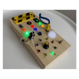 JOKO Drevená Montessori Elektrická Tabuľa, doska s LED svetlom