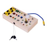 JOKO Drevená Montessori Elektrická Tabuľa, doska s LED svetlom