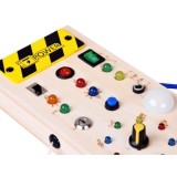 JOKO Drevená Montessori Elektrická Tabuľa, doska s LED svetlom