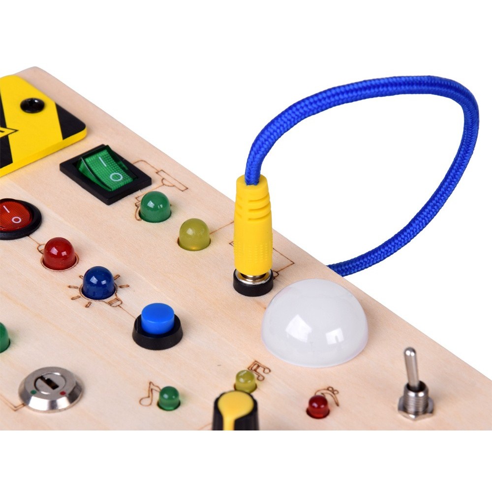 JOKO Drevená Montessori Elektrická Tabuľa, doska s LED svetlom