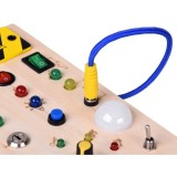 JOKO Drevená Montessori Elektrická Tabuľa, doska s LED svetlom