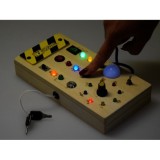 JOKO Drevená Montessori Elektrická Tabuľa, doska s LED svetlom