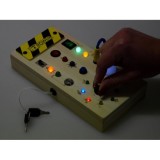 JOKO Drevená Montessori Elektrická Tabuľa, doska s LED svetlom
