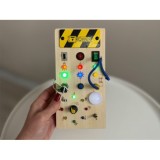 JOKO Drevená Montessori Elektrická Tabuľa, doska s LED svetlom