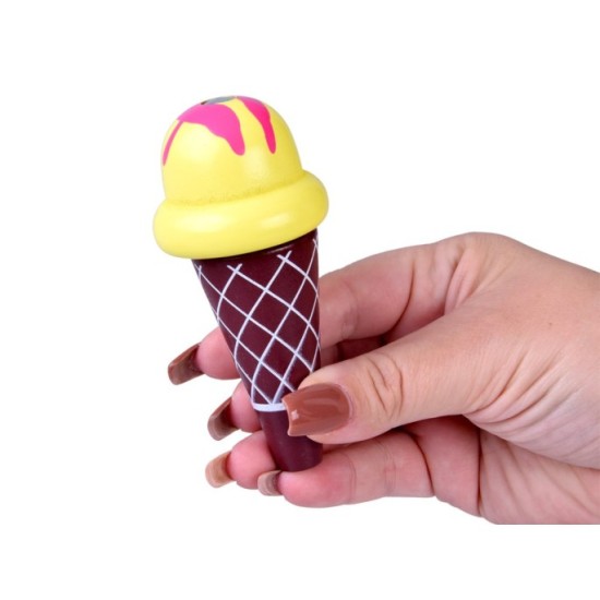 JOKO Detská Drevená Zmrzlináreň ICE CREAM, vozík so zmrzlinou + 8 druhov zmrzliny so suchým zipsom