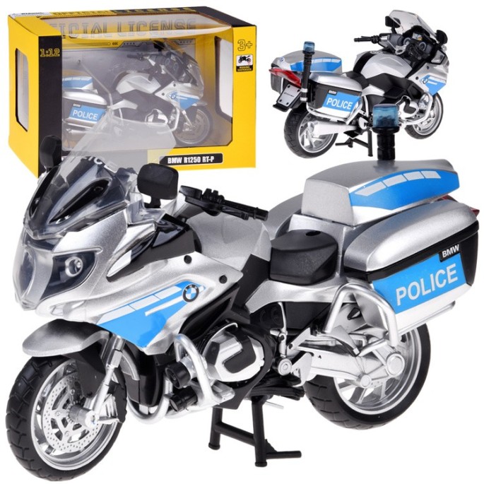 JOKO Kovový Model Policajná Motorka BMW R1250 RT-P 1:12, strieborná