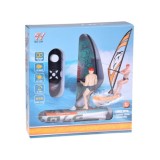 JOKO RC WINDSURFER plávajúci vo VODE na diaľkové ovládanie + Figúrka Windsurfera, nabíjačka, Led svetlo, zelený