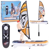 JOKO RC WINDSURFER plávajúci vo VODE na diaľkové ovládanie + Figúrka Windsurfera, nabíjačka, Led svetlo, žltý