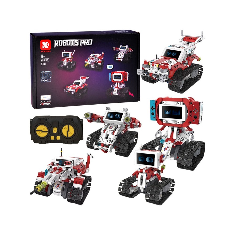 JOKO Technická stavebnica Robots Pro KY 5v1 s LED displejom na diaľkové ovládanie