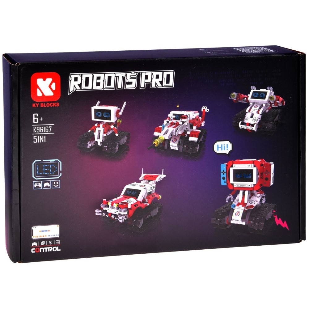 JOKO Technická stavebnica Robots Pro KY 5v1 s LED displejom na diaľkové ovládanie