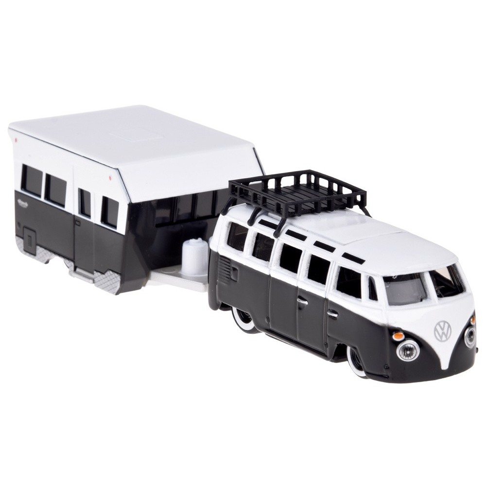 Maisto Sada Kovový Model Auto Volkswagen VAN Samba s Obytným Prívesom 1:64
