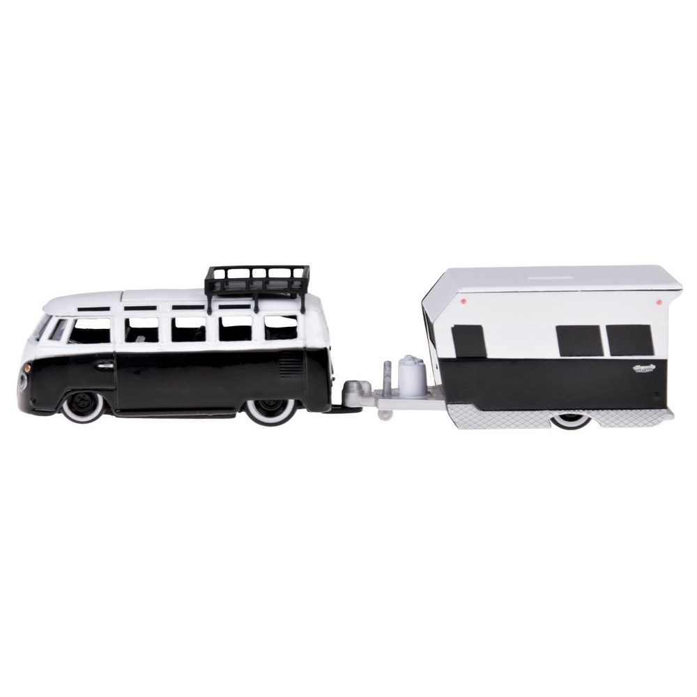 Maisto Sada Kovový Model Auto Volkswagen VAN Samba s Obytným Prívesom 1:64