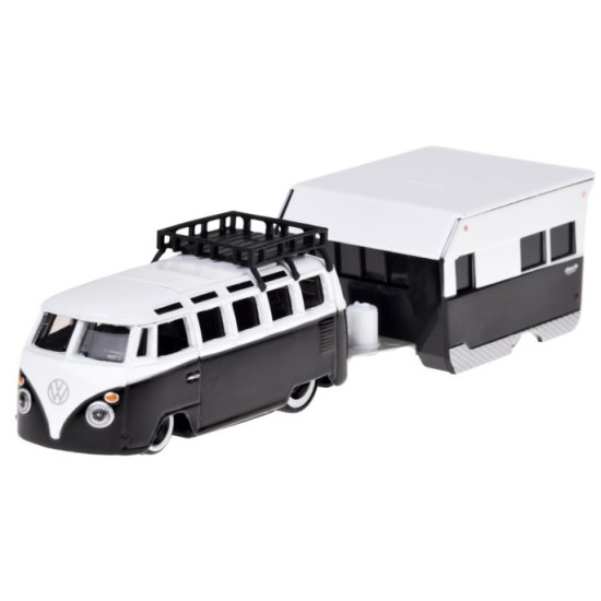 Maisto Sada Kovový Model Auto Volkswagen VAN Samba s Obytným Prívesom 1:64