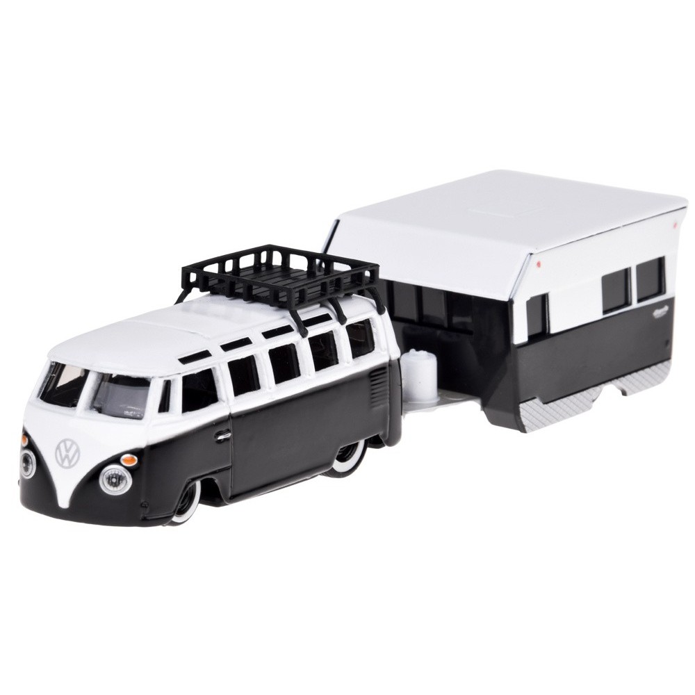 Maisto Sada Kovový Model Auto Volkswagen VAN Samba s Obytným Prívesom 1:64