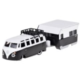 Maisto Sada Kovový Model Auto Volkswagen VAN Samba s Obytným Prívesom 1:64