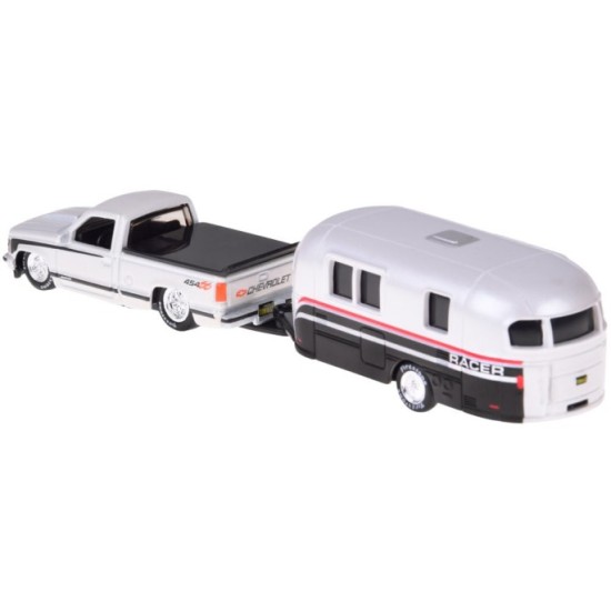 Maisto Kovové Auto Chevrolet 454 SS Pick-up s Obytným Prívesom 1:64