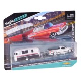 Maisto Kovové Auto Chevrolet 454 SS Pick-up s Obytným Prívesom 1:64