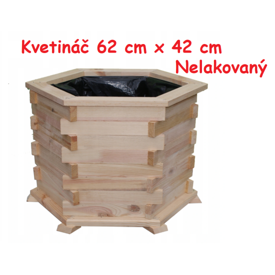 MKSTOR Drevený kvetináč z masívu 62x42cm, natural