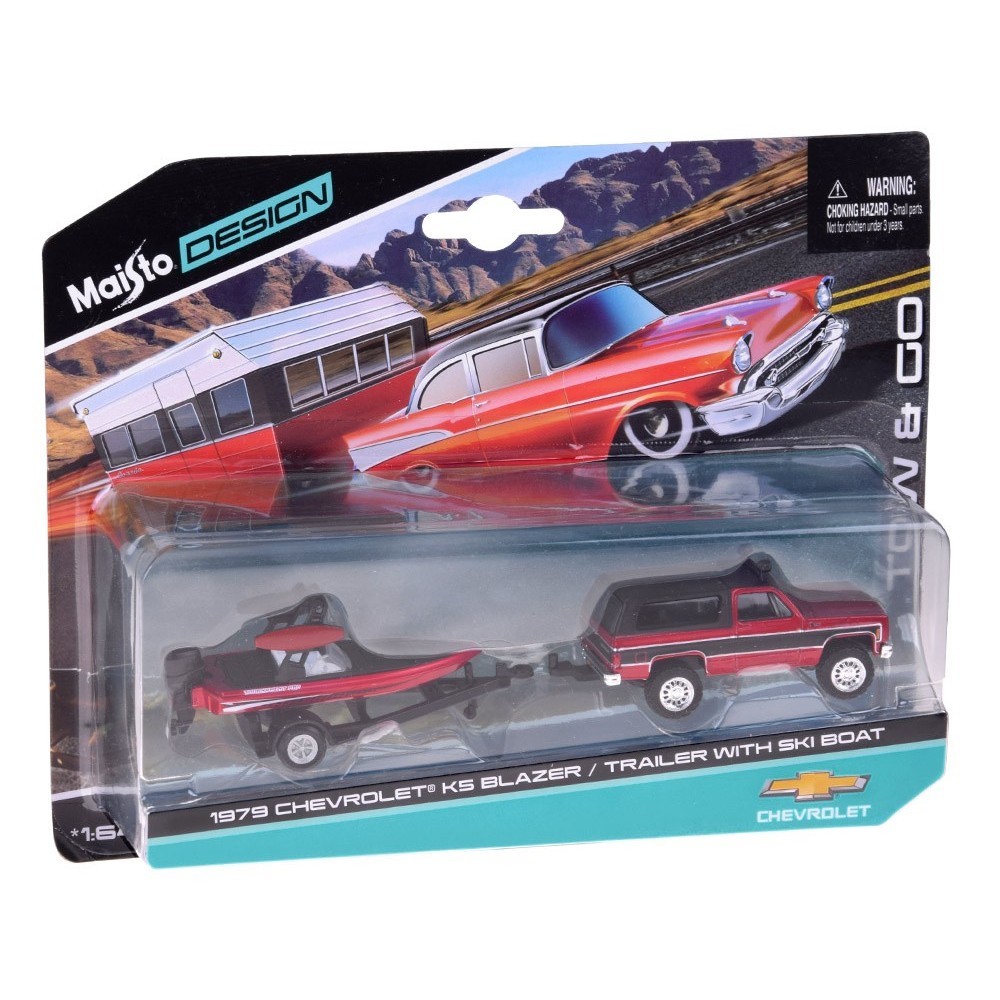 Maisto Kovové Auto Chevrolet K5 Blazer s prívesom a člnom 1:64
