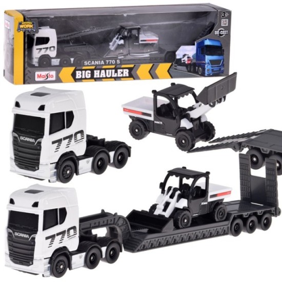 Maisto Licencovaná Sada Kovové auto SCANIA 770S 1:64 + Náves s Buldozérom