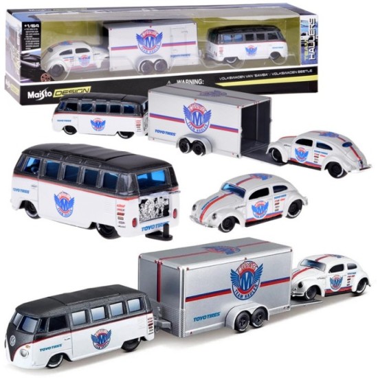 Maisto Kovové auto Volkswagen Van Samba i VW Beetle 1:64