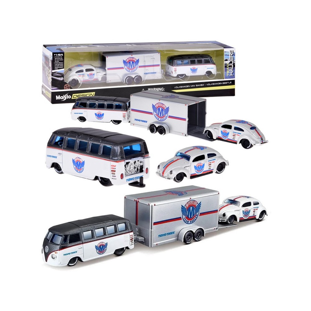 Maisto Kovové auto Volkswagen Van Samba i VW Beetle 1:64
