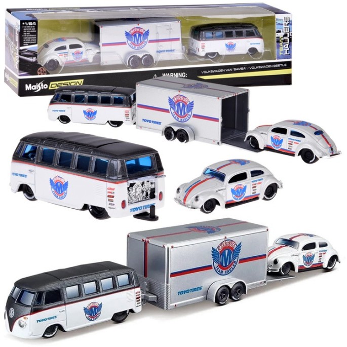 Maisto Kovové auto Volkswagen Van Samba i VW Beetle 1:64