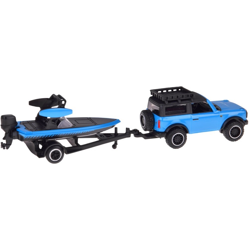 Maisto Kovové Auto Ford Bronco 2021 a príves s člnom 1:64