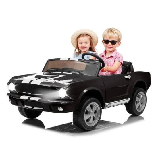 JOKO Elektrické autíčko Shelby GT 350 Klasik pre 2 deti, 2x200W 24V, dvojmiestne kožené sedadlo, nosnsosť 50kg, penové kolesá, č