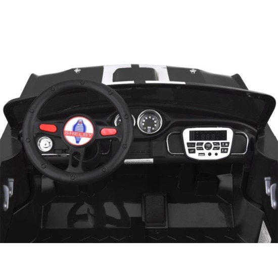 JOKO Elektrické autíčko Shelby GT 350 Klasik pre 2 deti, 2x200W 24V, dvojmiestne kožené sedadlo, nosnsosť 50kg, penové kolesá, č