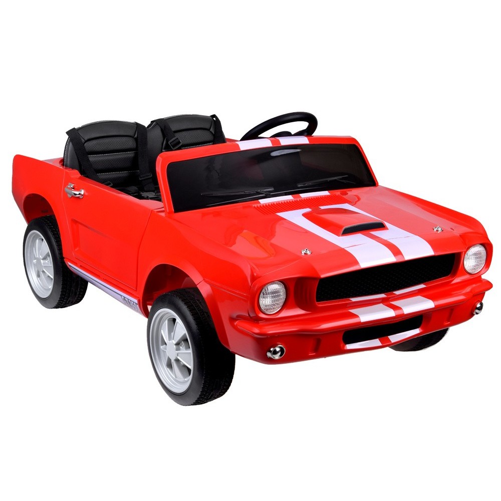 JOKO Elektrické autíčko Shelby GT 350 Klasik pre 2 deti, 2x200W 24V, dvojmiestne kožené sedadlo, nosnsosť 50kg, penové kolesá, č