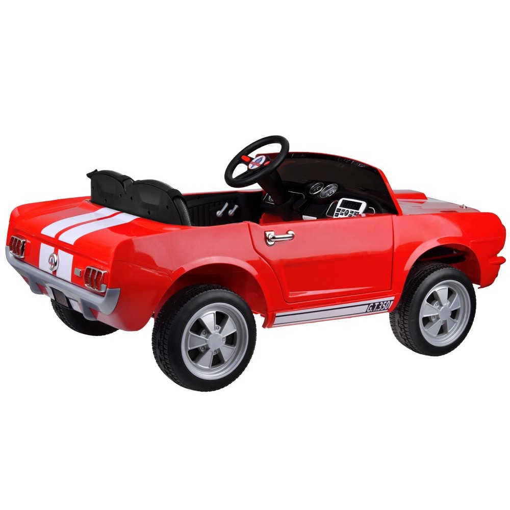 JOKO Elektrické autíčko Shelby GT 350 Klasik pre 2 deti, 2x200W 24V, dvojmiestne kožené sedadlo, nosnsosť 50kg, penové kolesá, č