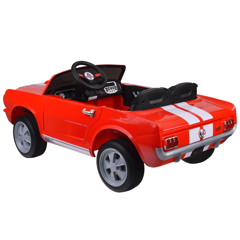 JOKO Elektrické autíčko Shelby GT 350 Klasik pre 2 deti, 2x200W 24V, dvojmiestne kožené sedadlo, nosnsosť 50kg, penové kolesá, č