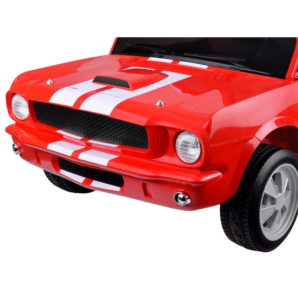 JOKO Elektrické autíčko Shelby GT 350 Klasik pre 2 deti, 2x200W 24V, dvojmiestne kožené sedadlo, nosnsosť 50kg, penové kolesá, č