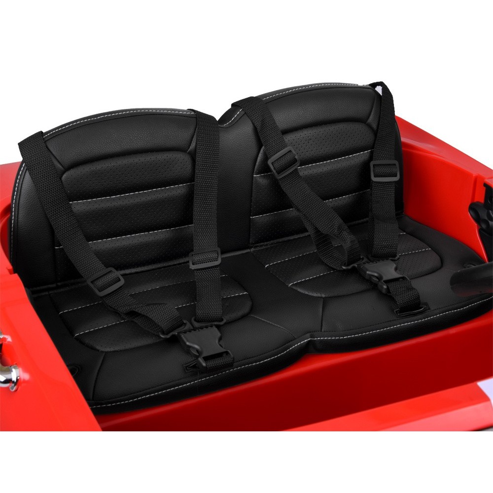 JOKO Elektrické autíčko Shelby GT 350 Klasik pre 2 deti, 2x200W 24V, dvojmiestne kožené sedadlo, nosnsosť 50kg, penové kolesá, č