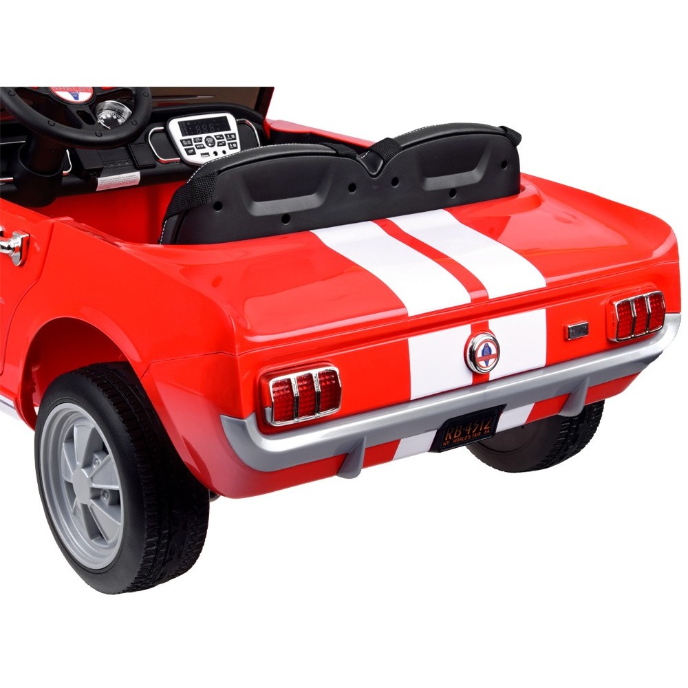 JOKO Elektrické autíčko Shelby GT 350 Klasik pre 2 deti, 2x200W 24V, dvojmiestne kožené sedadlo, nosnsosť 50kg, penové kolesá, č
