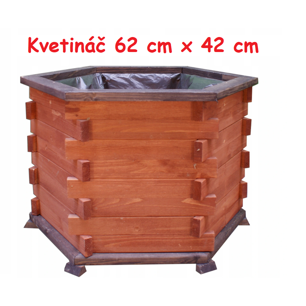 MKSTOR Drevený kvetináč z masívu 62x42cm, lakovaný D31