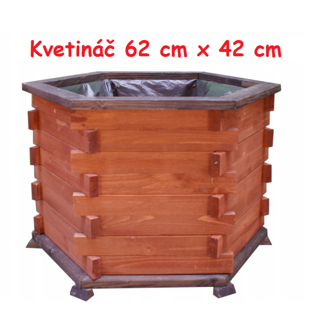 MKSTOR Drevený kvetináč z masívu 62x42cm, lakovaný D31
